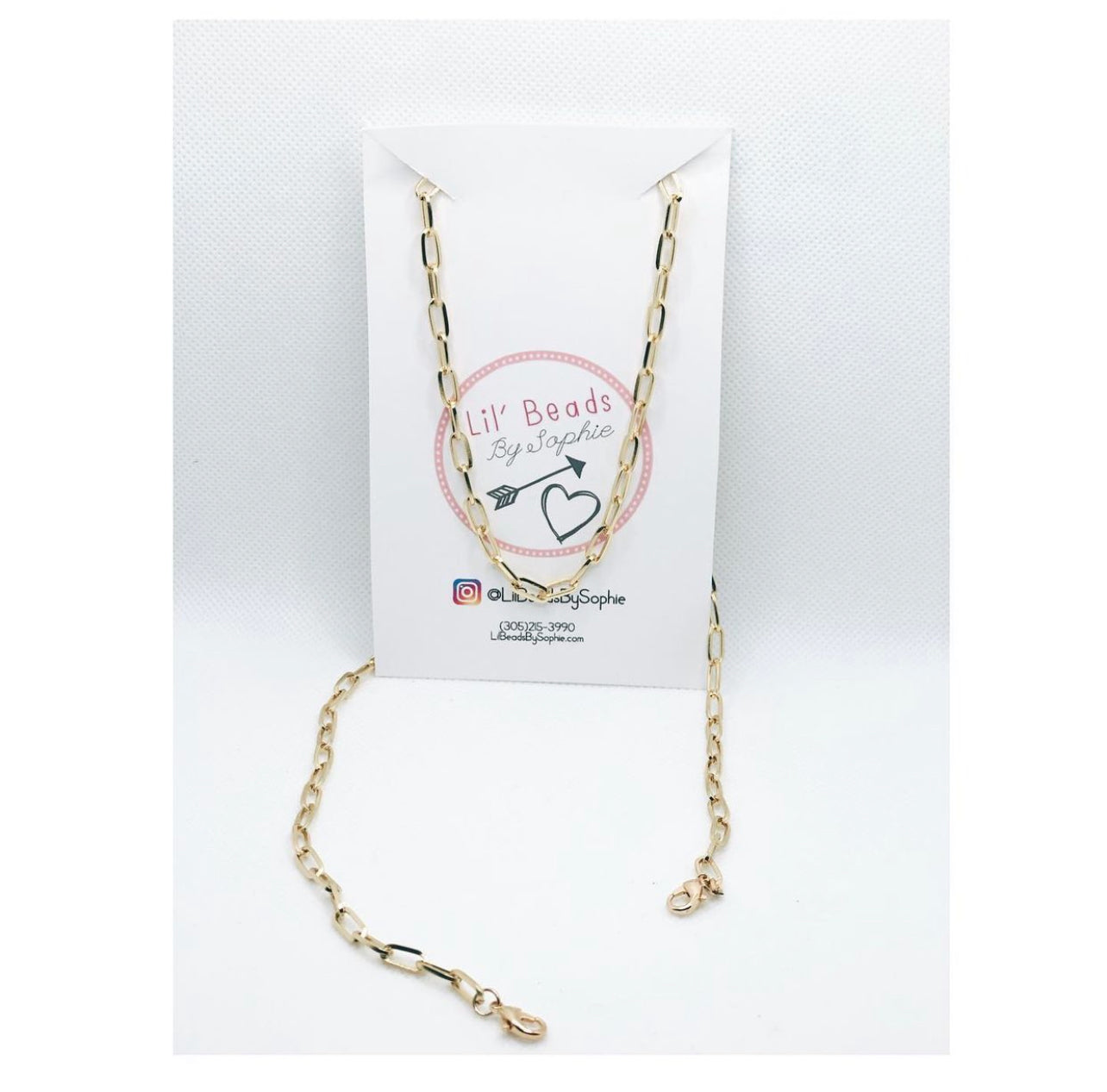 Paperclip Link Gold Mask Chain