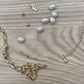 Gold chain and Dainty Pearl with Gold initial