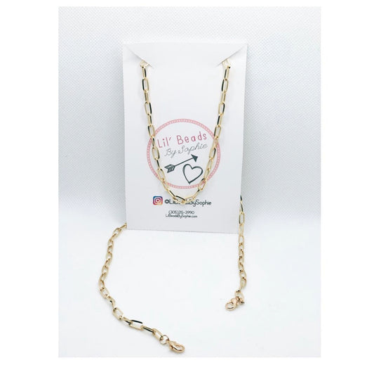 Paperclip Link Gold Mask Chain
