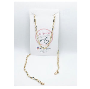 Paperclip Link Gold Mask Chain