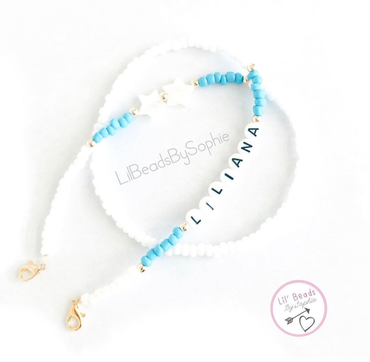 Personalized Aqua Glasses Chain