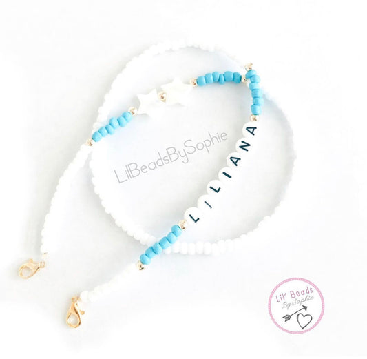 Personalized Aqua Glasses Chain