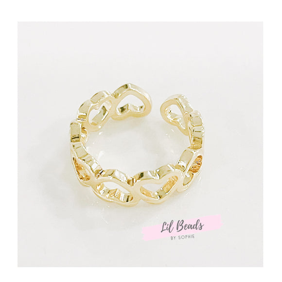 Heart Link Gold Plated Ring