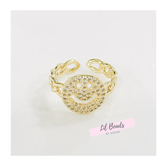 Smiley Gold Link Ring