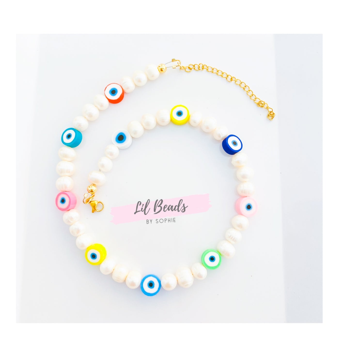 Evil Eye Pearl Choker