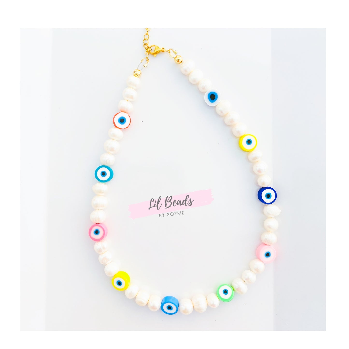Evil Eye Pearl Choker